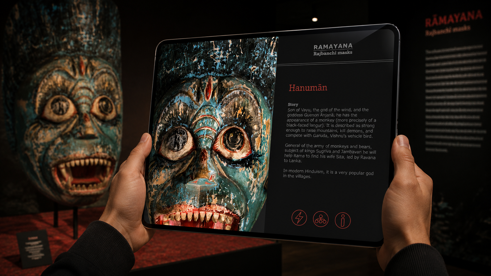 The Hanuman mask from the Ramayana collection